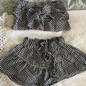 Shein Black Gingham 2 piece set